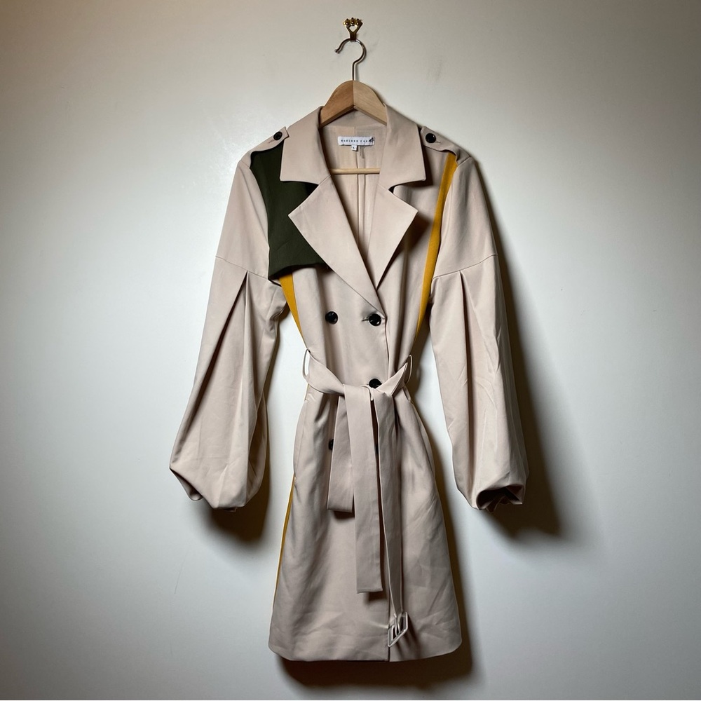 Anthropologie Endless Rose Double Breasted Trench Coat with Balloon Sleeves